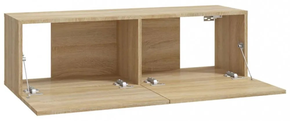 4 db sonoma tölgy színű fali TV-szekrény 100 x 30 x 30 cm