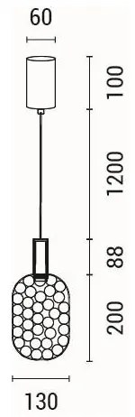 LED Csillár zsinóron PERFORATO LED/6,3W/230V 3000K fényezett króm átm. 13 cm