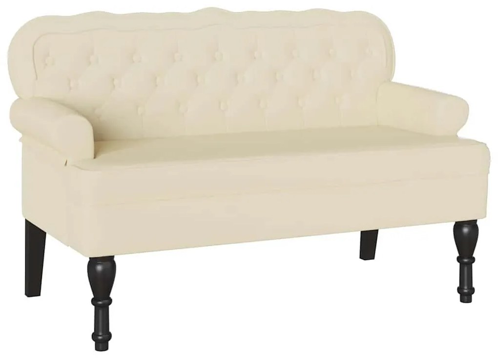 vidaXL Chesterfield Pad Krém 119.5 x 64.5 x 75 cm Műbőr