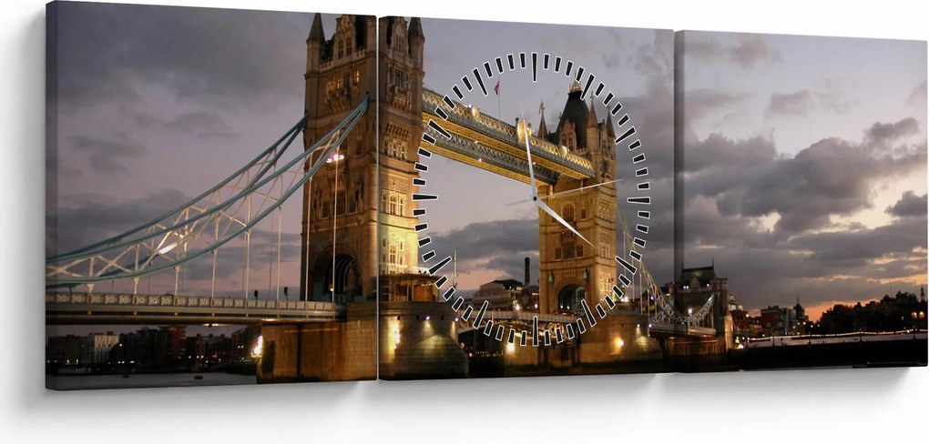 Kép - Tower Bridge éjszaka (órával) (90x30 cm)