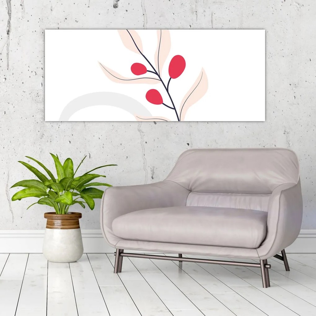 Kép - Rózsaszín virágos absztrakció N⁰3 (120x50 cm)