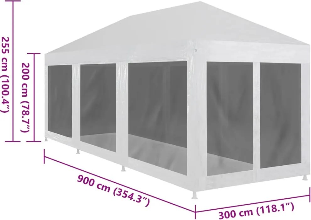 Partisátor 8 hálós oldalfallal 9 x 3 m