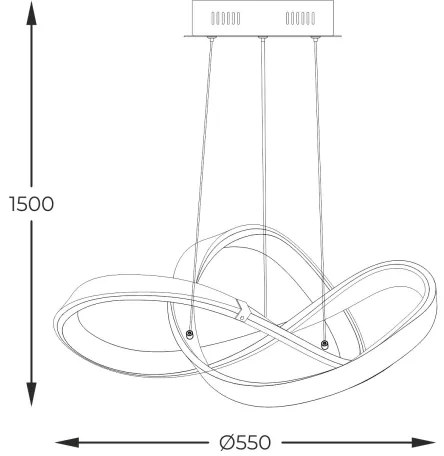 Zuma Line MD9717-1-3BCD - INDIGO LED 44W 230V fekete függeszték lámpa