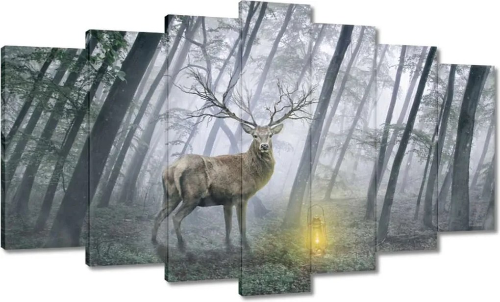 Vászonkép 140x80 Szarvas az erdőben