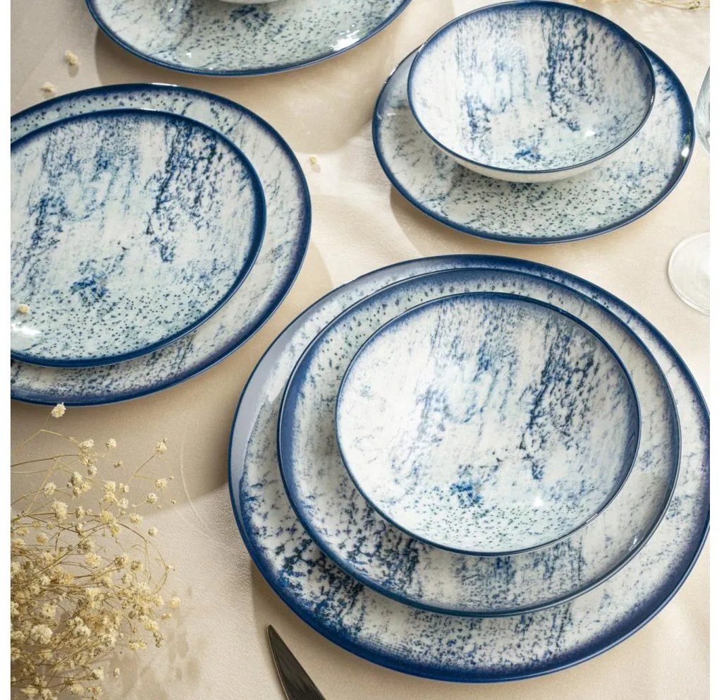 24 darabos kék porcelán étkészlet