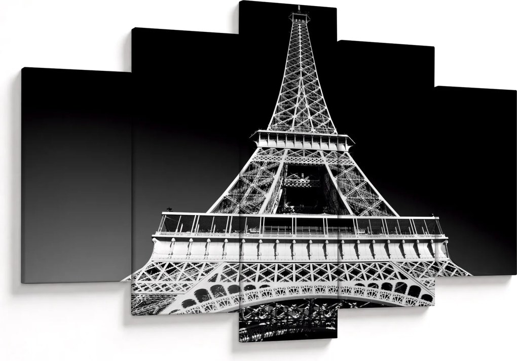 Kép - Eiffel-torony, fekete-fehér (150x105 cm)