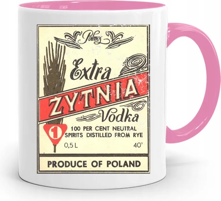 Rózsaszín Bögre Vicces Extra Rozs Vodka nyomott mintával