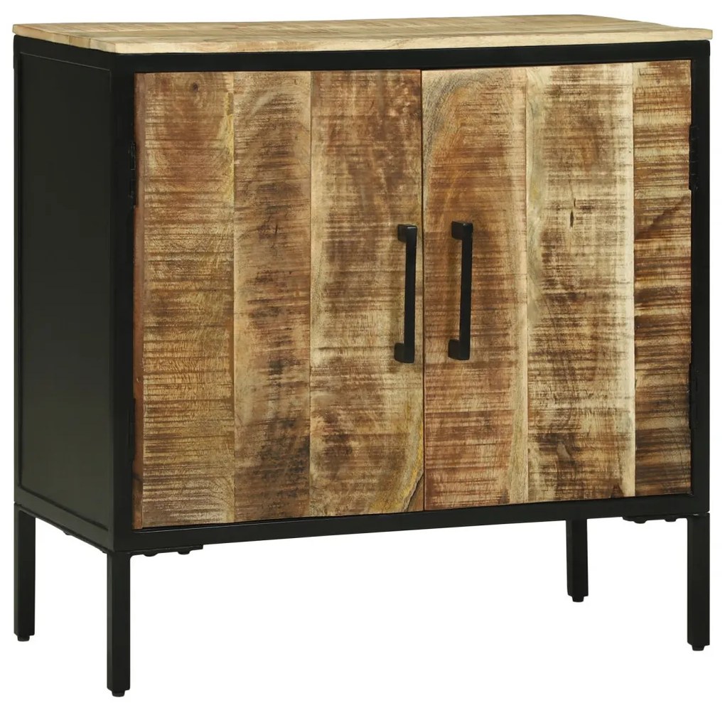 Oldalbord 70x35x70 cm Tömör Érdes Fa Mangó