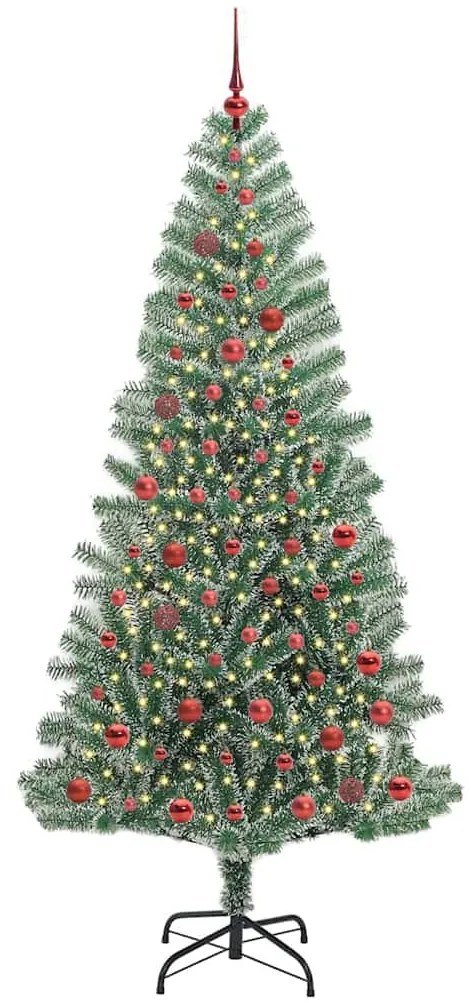 Mű karácsonyi fa hóval borítva LED fényekkel 300 LED-del 210 cm