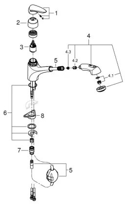 GROHE 32257001 - EURODISC mosogató csaptelep, fényes króm