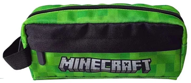 Minecraft Green 2 rekeszes tolltartó 23 cm