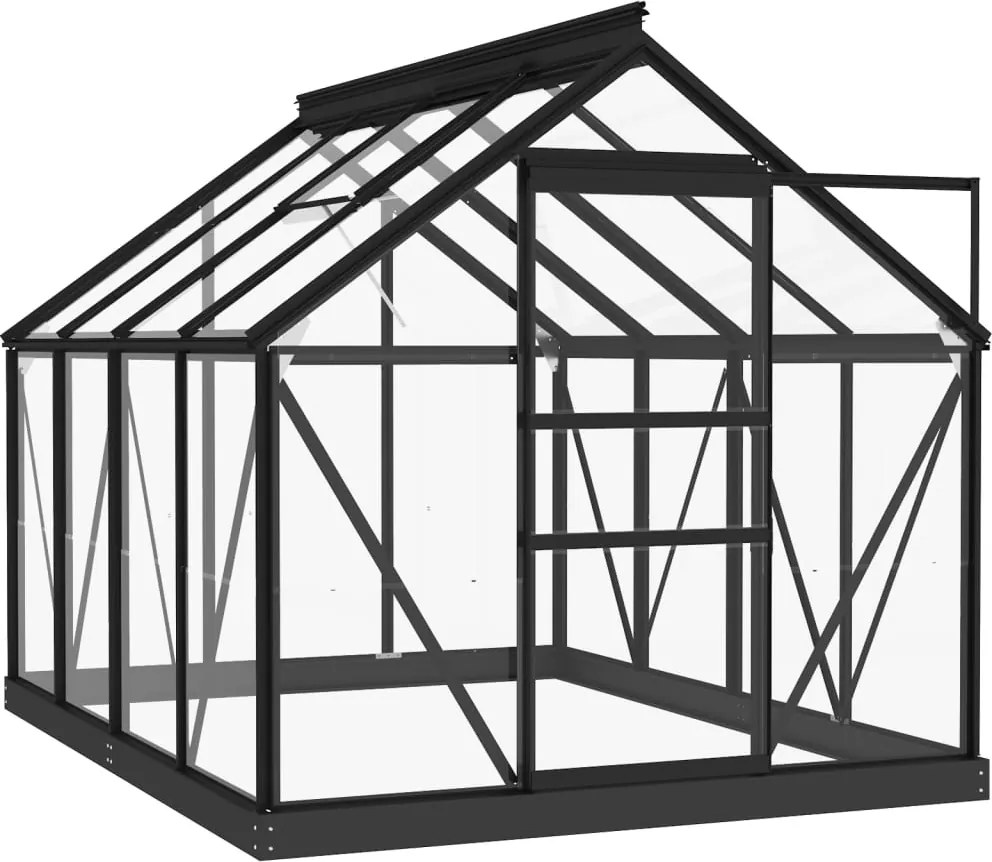 vidaXL antracitszürke alumínium melegház csereváz 155 x 200,5 x 191 cm