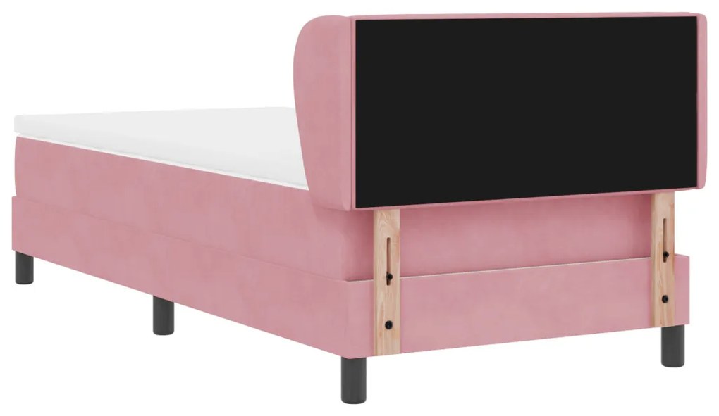 Boxspring Ágy Matrac Stílusban Rózsaszín 90x190 cm Bársony