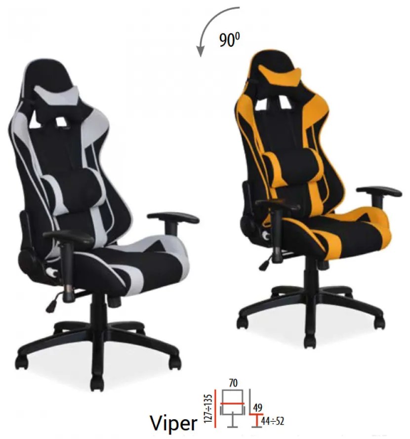 Viper forgószék fekete szürke