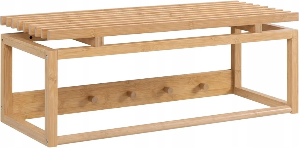 Ruhaakasztó Actona Bali bambusz akasztós polccal barna 80x30 cm