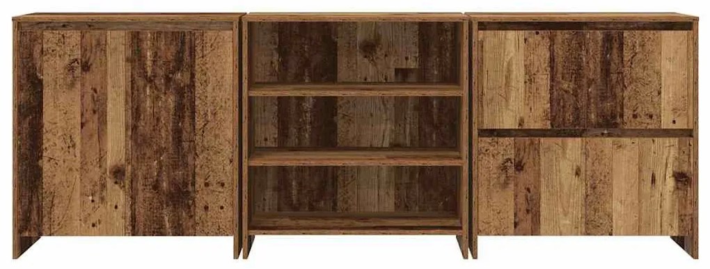 Oldalszekrények 3 pcs Régi fa 70 x 41 x 75 cm Faanyag