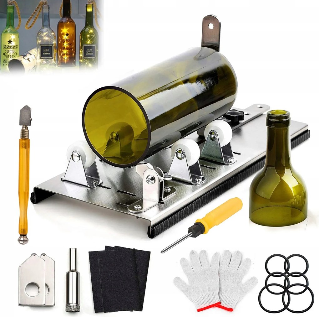 Rozsdamentes Acél Üveg Palackvágó Gép L-shaped Glass Cutter