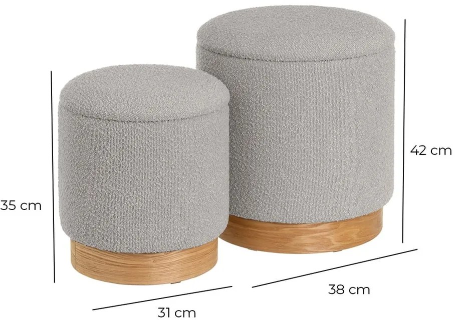 Világosszürke buklé puff – Casa Selección