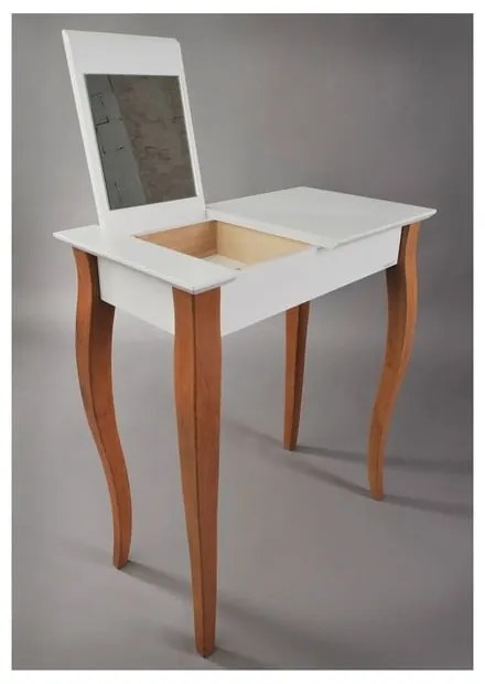 Dressing Table fehér fésülködőasztal tükörrel, hosszúság 85 cm - Ragaba