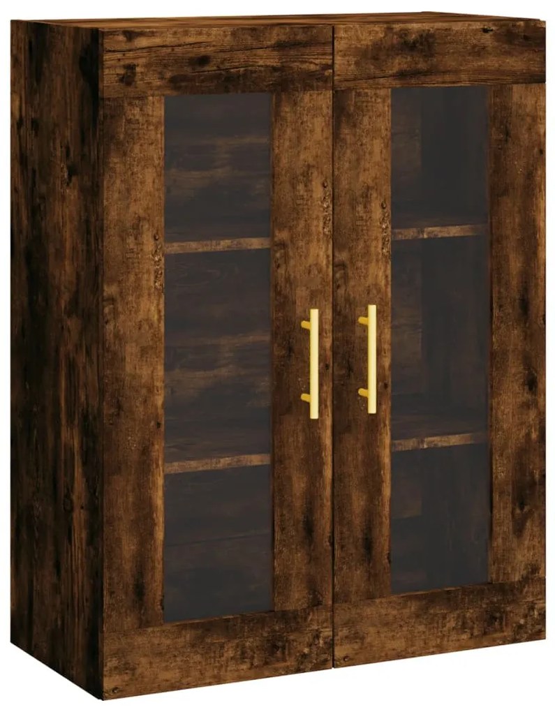 Füstös tölgy színű szerelt fa magasszekrény 69,5 x 34 x 180 cm