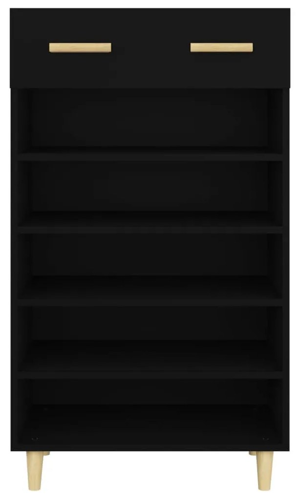 fekete szerelt fa cipőszekrény 60 x 35 x 105 cm