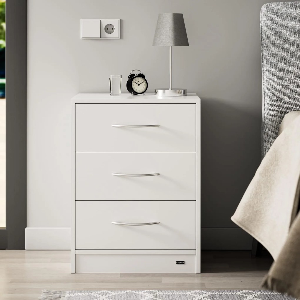 ELOISE éjjeliszekrény világítással, 54x39x28cm, fehér Casaria