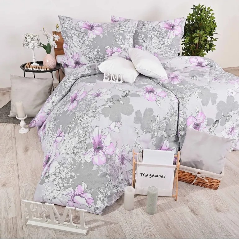 EMI Violet flanel ágyneműhuzat, A standard egyszemélyes ágy szett tartalma: 1x 140x200 + 1x 70x90