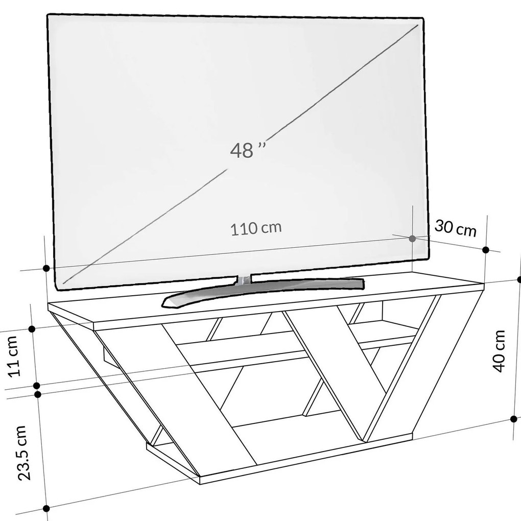 TV szekrény Pipralla - Carrara Marble