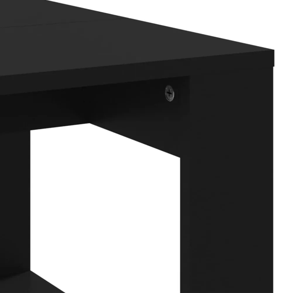 fekete szerelt fa dohányzóasztal 102 x 50 x 35 cm