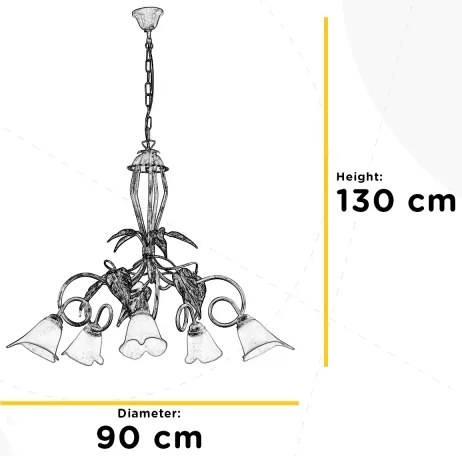 ONLI - Csillár láncon VANDA 5xE14/6W/230V