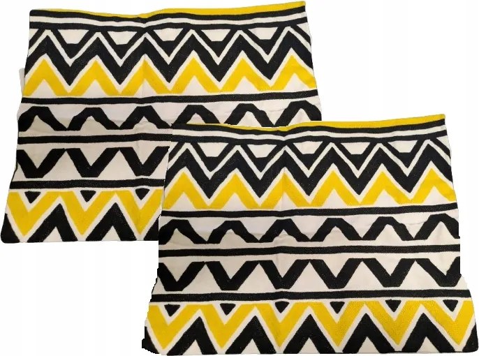 Gyönyörű Sunbeauty Párnahuzat Domború Mintás Fekete Sárga Mintás 45X45 CM 2 Db