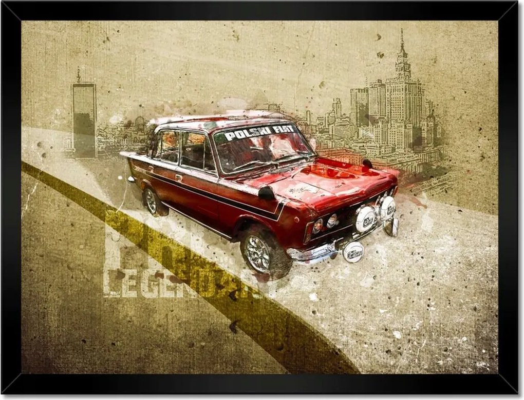 Poszter keretben 40x30 Fiat 125p Legenda Auto