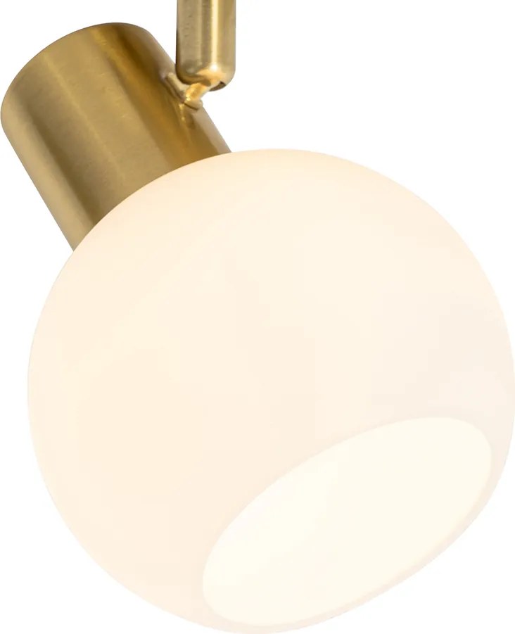 Art Deco spotlámpa arany színben opál üveggel állítható - Anouk