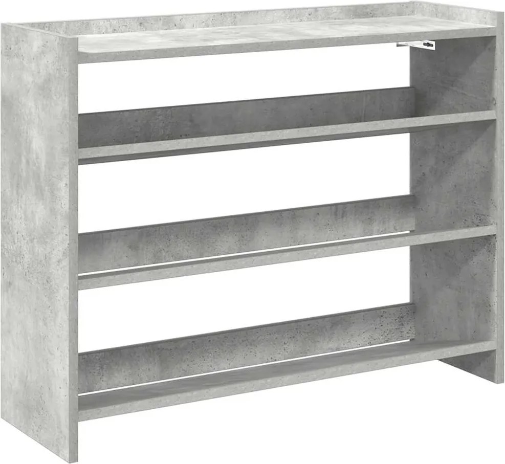 vidaXL betonszürke szerelt fa cipőtartó 80x25x62 cm