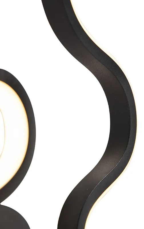 Modern fekete fali lámpa LED-del - Plomp