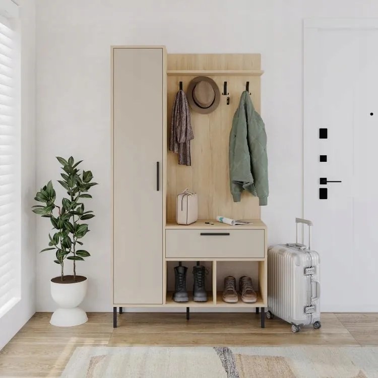 Houseland Acton előszobafal zafír tölgy/homokkő