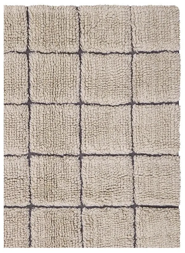 Bézs kézi szövésű gyapjú futószőnyeg 80x230 cm Mosaic Sandstone – Lorena Canals