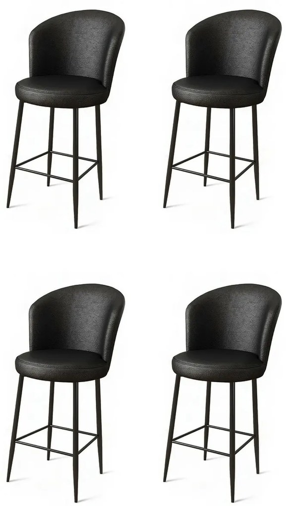 Uras Black and Black bárszék szett, 4 db, 4 db