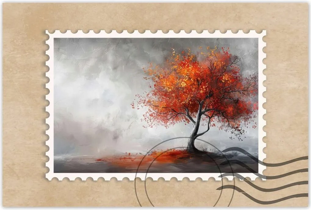 Poszterek 60x40 Tűzszínben pompázó fa