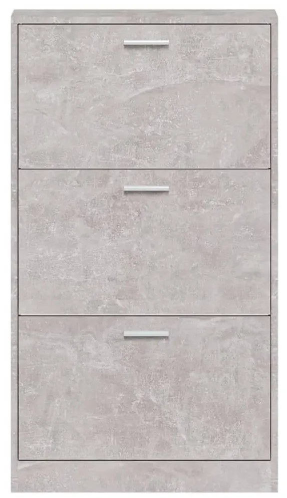 betonszürke szerelt fa cipőszekrény 59x17x108 cm