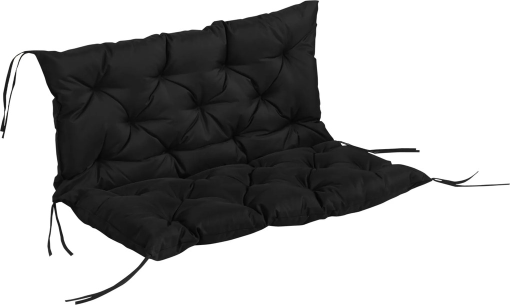 Outsunny 2 Személyes Padpárna 100 x 98 x 8 cm Üléspárnával, Hátpárnával és Hevederekkel | Aosom