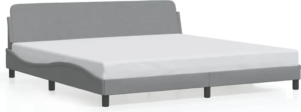 vidaXL világosszürke szövet ágykeret Dover 200 x 200 cm