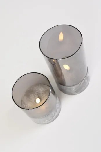 LED gyertya üvegben 3 db időzítő/talpas