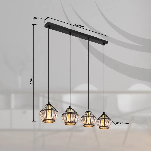 Globo 54359-4H - Csillár zsinóron LOIS 4xE14/40W/230V