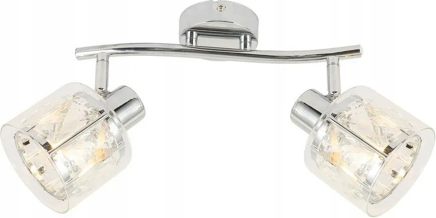 Dupla kristály fali lámpa tükör fölé Elmo króm