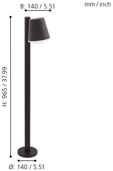 Eglo 33561 - CALDIERO-C dimmelhető LED kültéri lámpa 1xE27/9W/230V IP44 antracit
