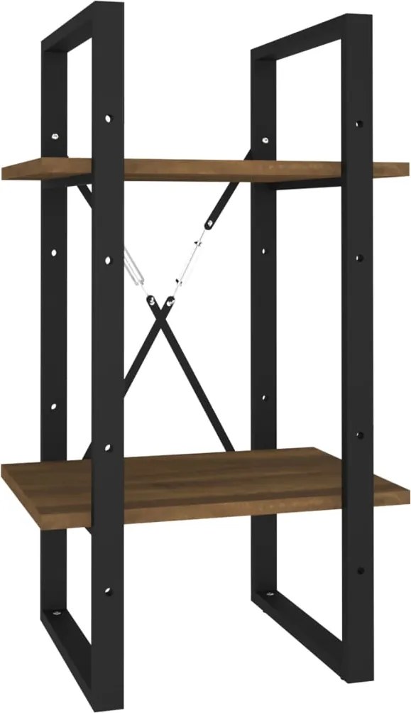vidaXL 2 szintes barna tölgyszínű szerelt fa könyvszekrény 40x30x70 cm
