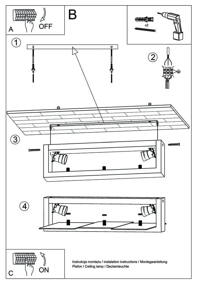 Leda Natural falilámpa - Sollux