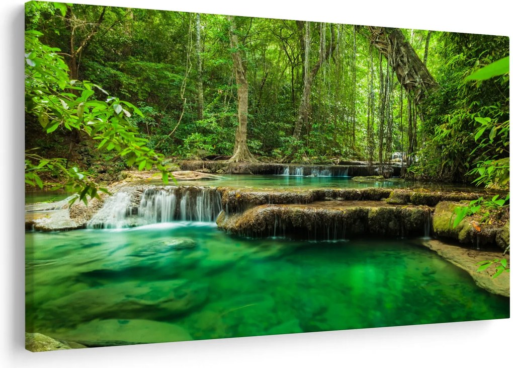 Kép - Erawan vízesés Kanchanaburiban, Thaiföldön (90x60 cm)