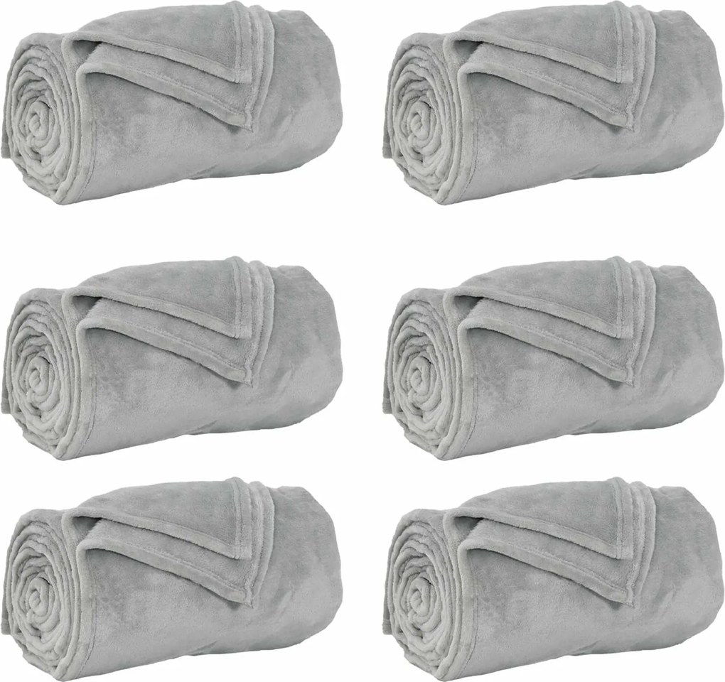 vidaXL Takarók 6 pcs Szürke 150 x 200 cm Gyapjú